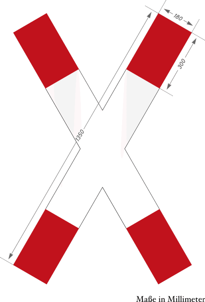 Andreaskreuz (Zeichen 201).